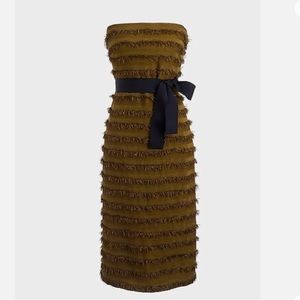 Beautiful J Crew Collection Dress crafted from a lux raffia fringe material.